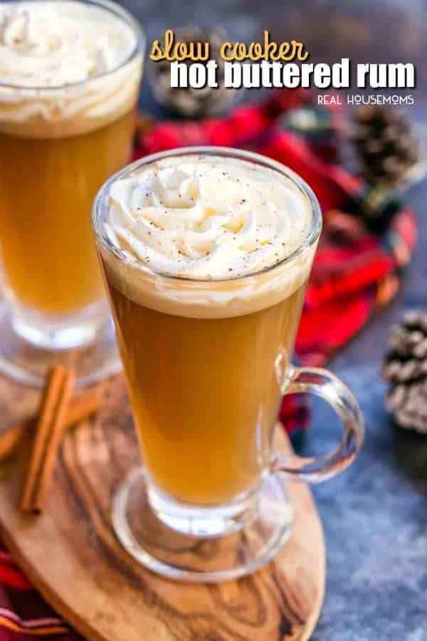 This Slow Cooker Hot Buttered Rum is a classic holiday drink you can mix in a crock pot in minutes and let it simmer all day long!