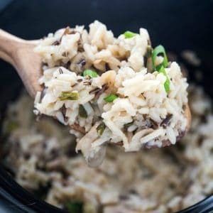 I cannot get over how easy this Slow Cooker Mushroom & Wild Rice Pilaf is! It's perfect for potlucks and holiday gatherings!