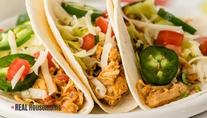 Slow Cooker Queso Chicken Tacos ⋆ Real Housemoms