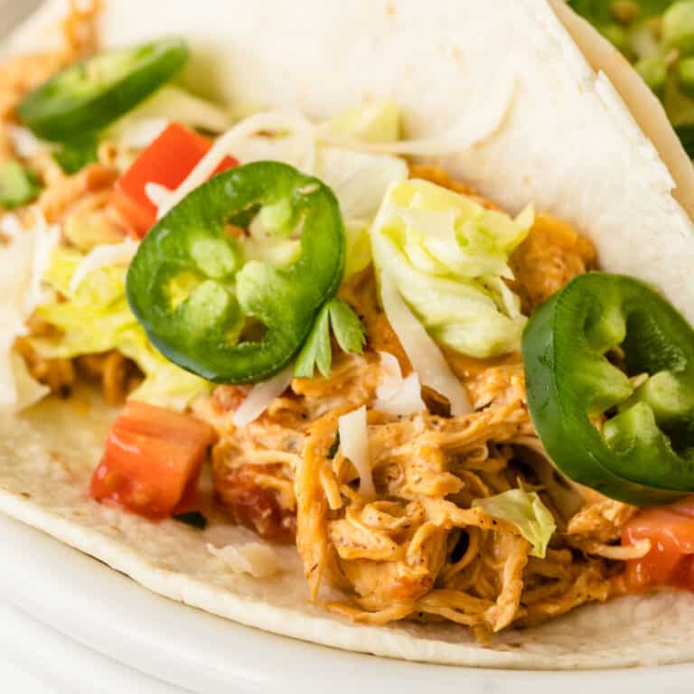 Slow Cooker Queso Chicken Tacos ⋆ Real Housemoms