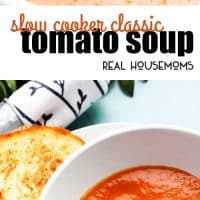 Slow Cooker Classic Tomato Soup a creamy, rich and vibrant soup. A traditional classic made easy in the slow cooker!