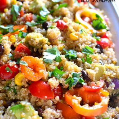 This SOUTHWEST QUINOA SALAD is loaded with fresh veggies and packed with southwest flavor. The perfect side for summer cookouts, potlucks, or weeknight dinners!