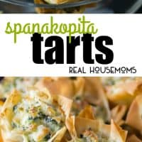 Spanakopita Tarts have all the same great flavor you love in a small grab and pop appetizer! These tarts are elegant enough for the holiday season, and will go perfectly with all your other bite-sized morsels!