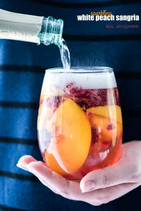 Sparkling White Peach Sangria Easy Sangria Recipe Real Housemoms