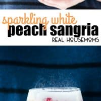 Sparkling White Peach Sangria is a great brunch or summer cocktail! Making it ahead makes it a great recipe for a party and the taste is fantastic!