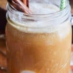 These SPICED APPLE CIDER FLOATS have all of the flavors of fall poured over vanilla ice cream!