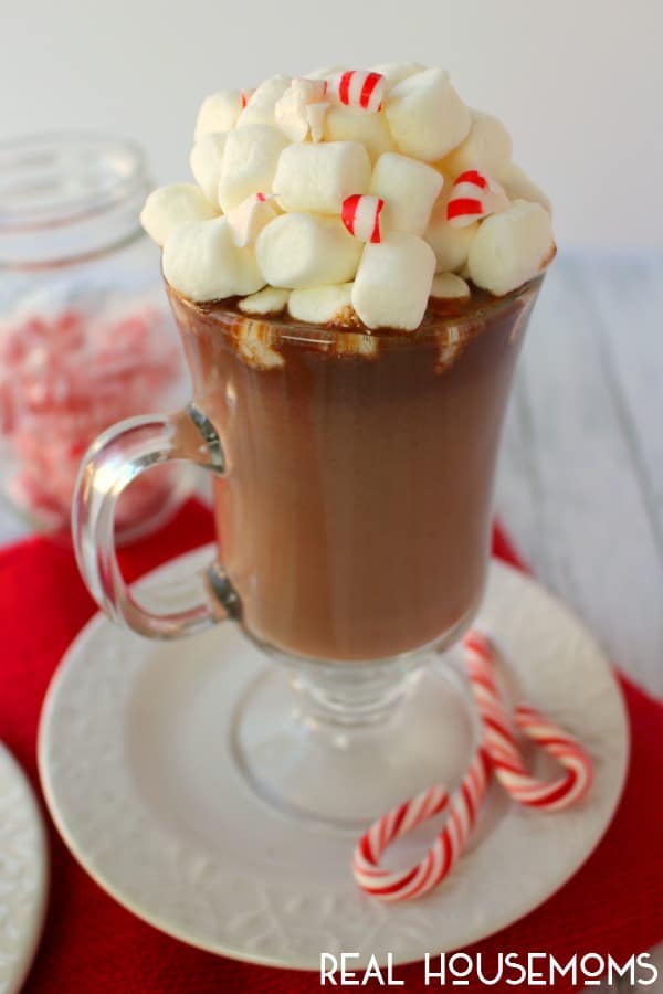 Spiked Peppermint Hot Chocolate ⋆ Real Housemoms