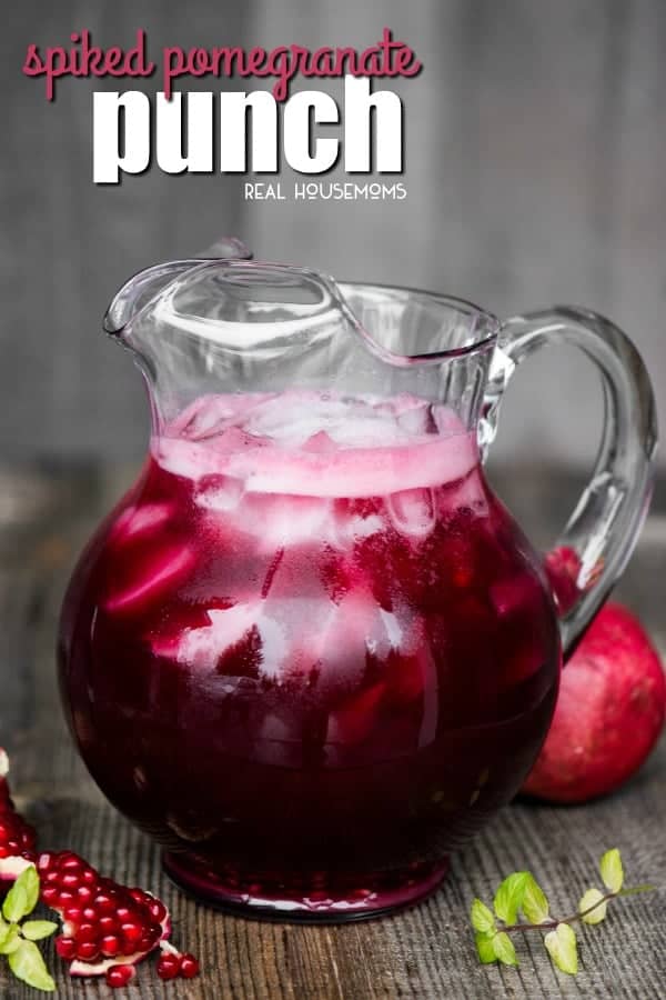 Spiked Pomegranate Punch with vodka and prosecco, is a festive and easy to make sparkling punch that is perfect for any holiday party!