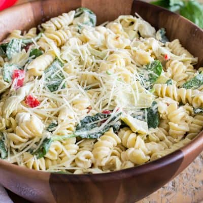 Spinach Artichoke Pasta Salad ⋆ Real Housemoms