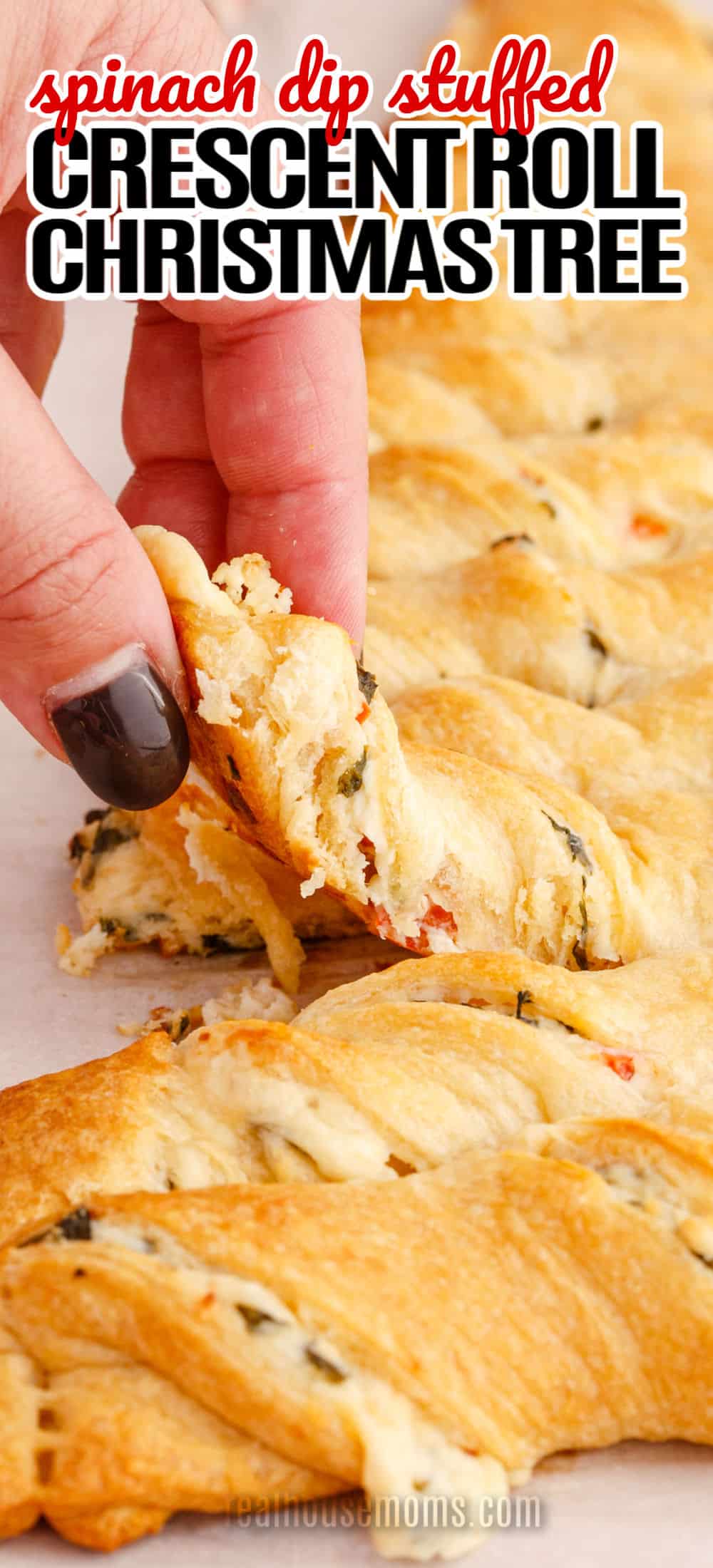 Spinach Dip Stuffed Crescent Roll Christmas Tree ⋆ Real Housemoms