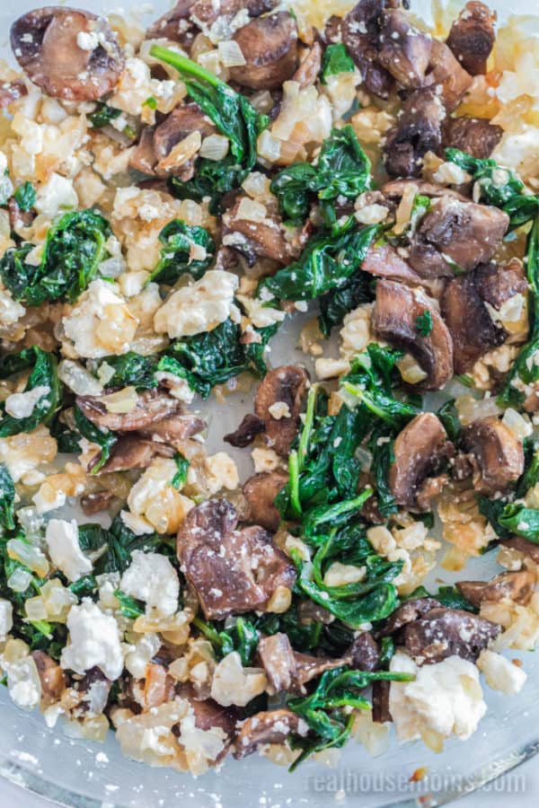 Spinach Mushroom Feta Crustless Quiche Recipe ⋆ Real Housemoms