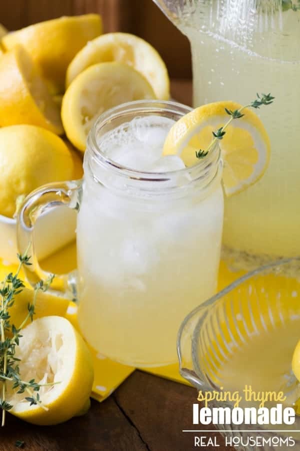 SPRING THYME LEMONADE is a gorgeous, refreshing lemonade infused with thyme makes it a perfect beverage for spring!!