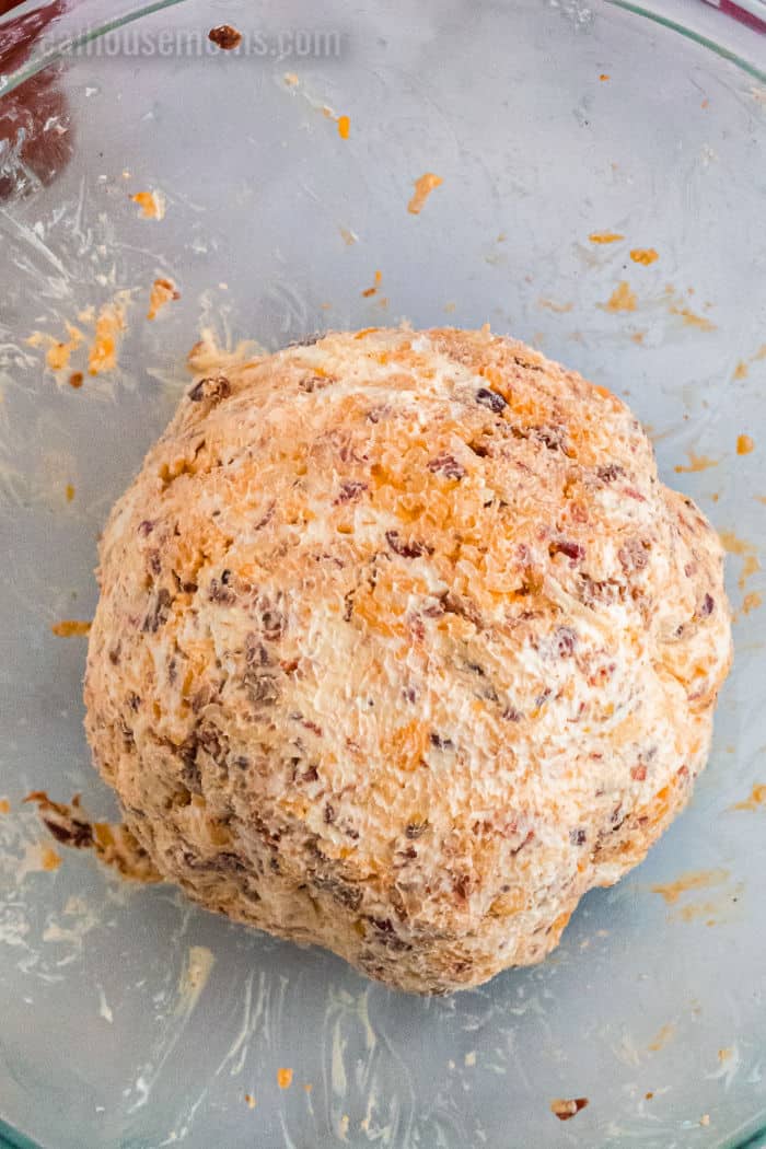 cheese ball mixed and formed