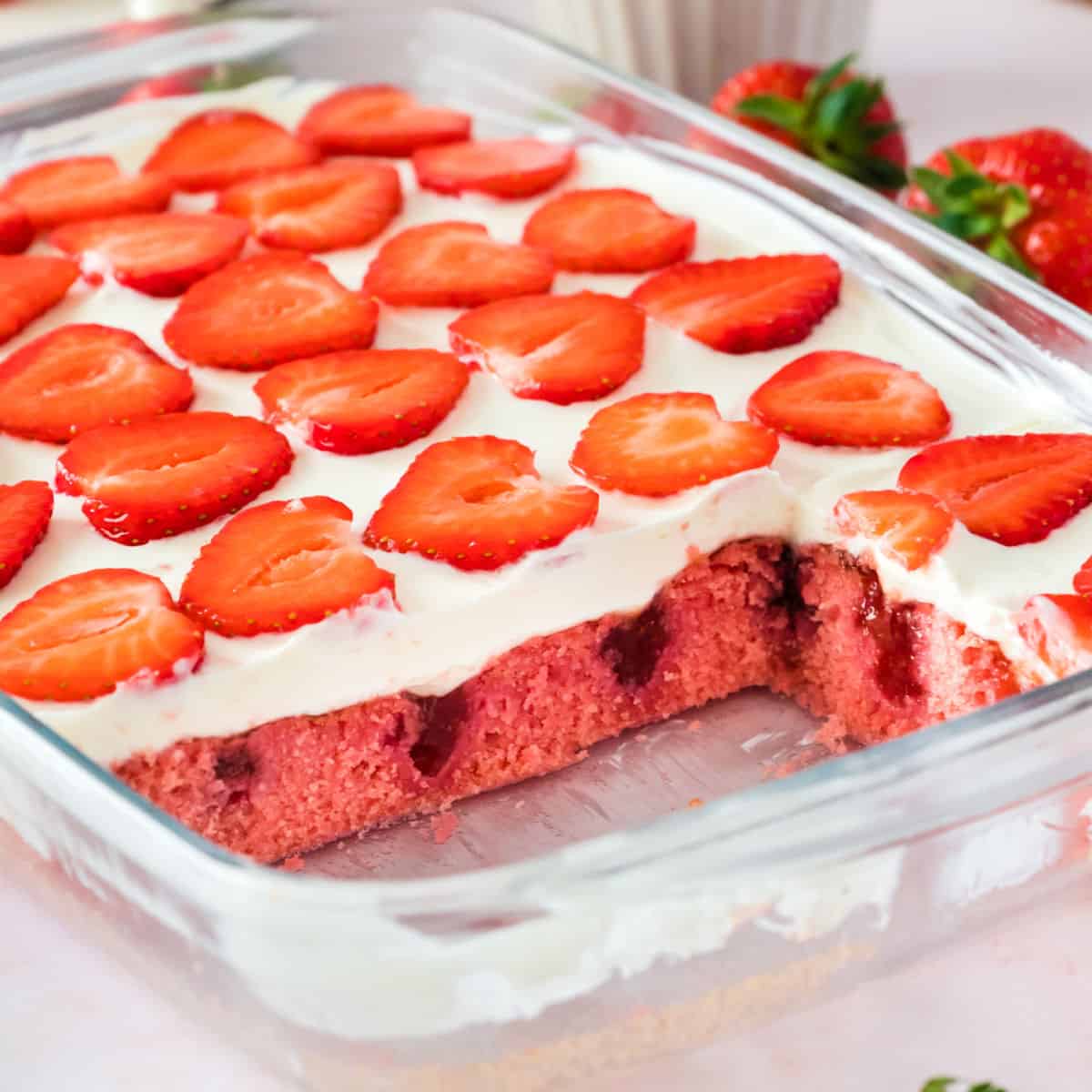 Strawberries & Cream Poke Cake image