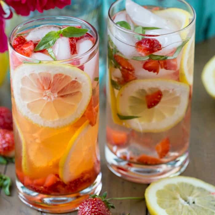 STRAWBERRY BASIL LEMONADE will be your favorite summer beverage! It's so easy to make and incredibly refreshing!