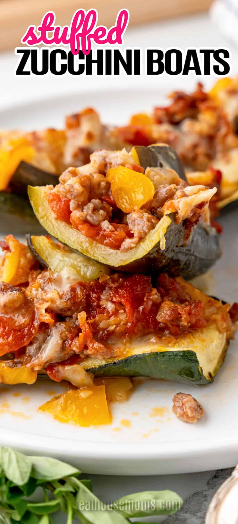 Stuffed Zucchini Boats ⋆ Real Housemoms