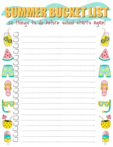 Printable Summer Bucket List ⋆ Real Housemoms