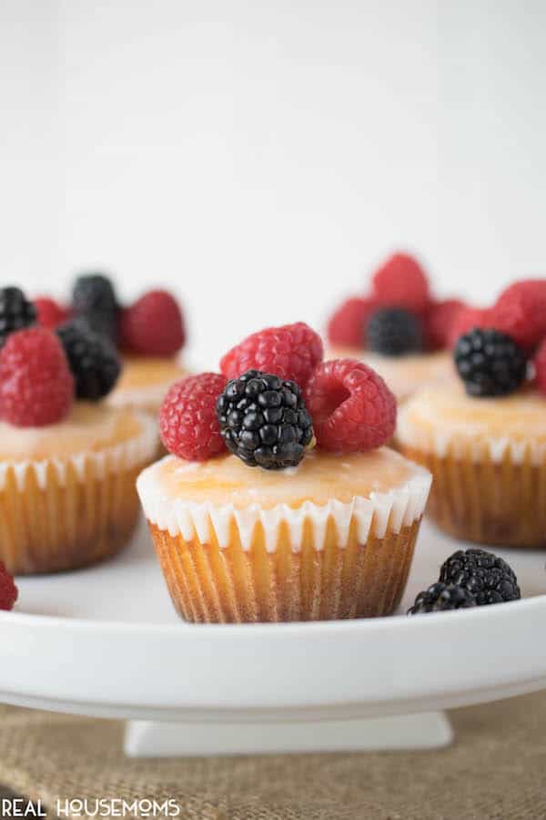 SUMMER FRUIT MUFFINS are the perfect warm weather breakfast. Moist muffins are topped with a lemon glaze and berries bringing you all the fresh flavors of summer!