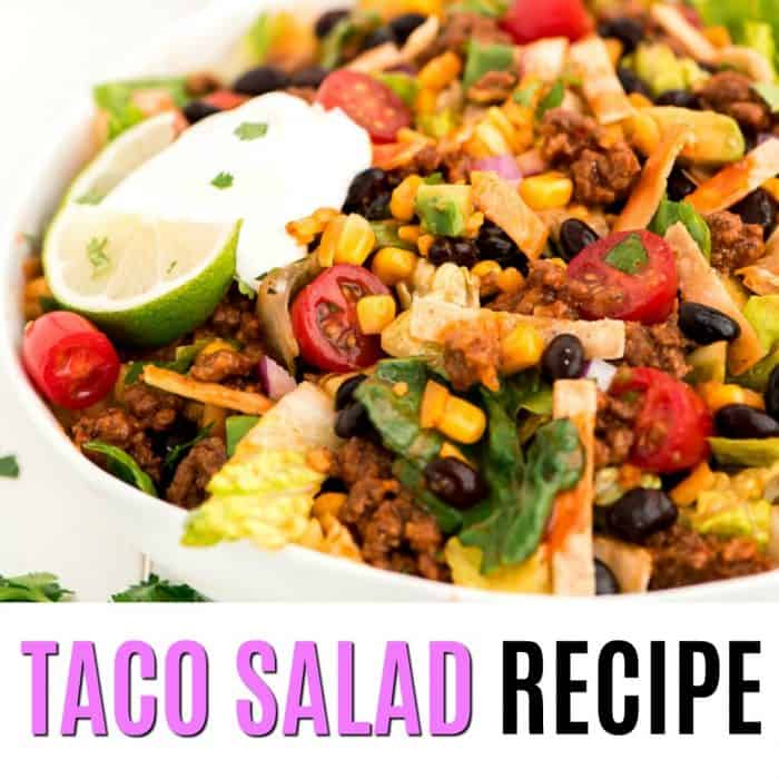 square taco salad image with text