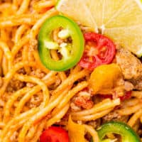 One Pan Taco Spaghetti Recipe ⋆ Real Housemoms
