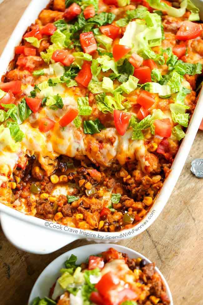 Taco Tater Tot Casserole - Spend with Pennies
