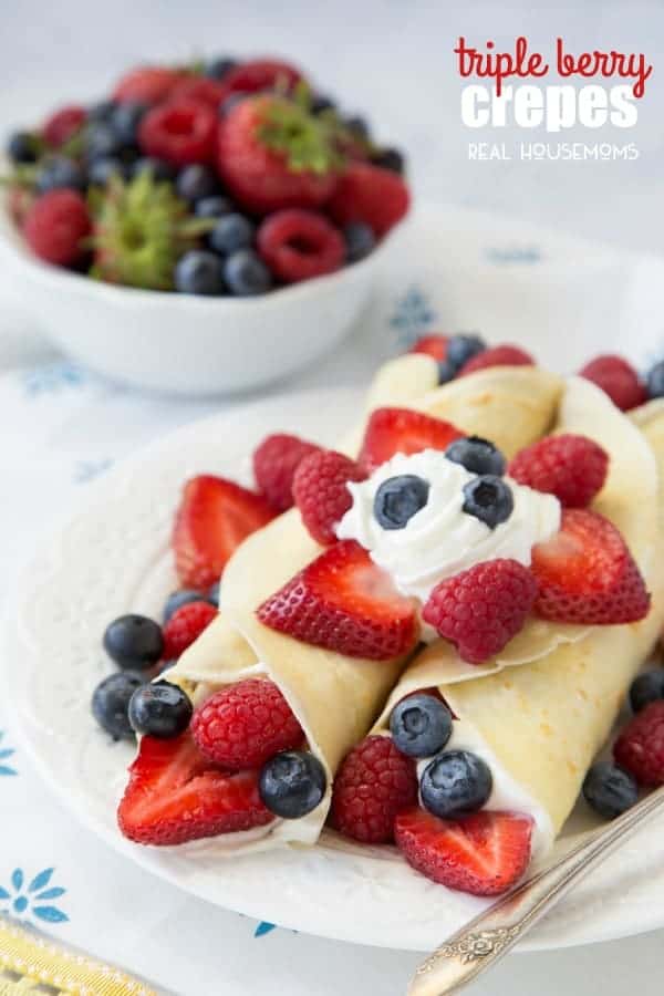 TRIPLE BERRY CREPES are a breeze to make and look so elegant!