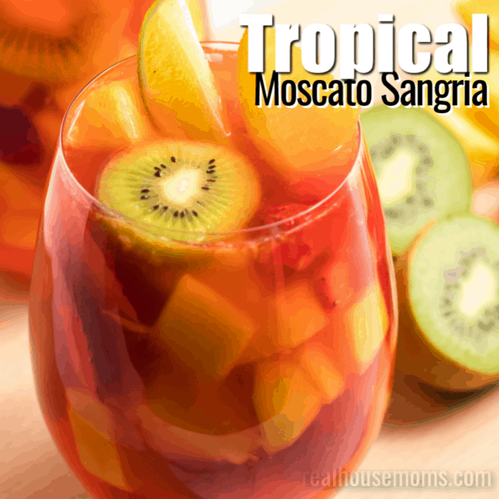 square image of moscato sangria with text
