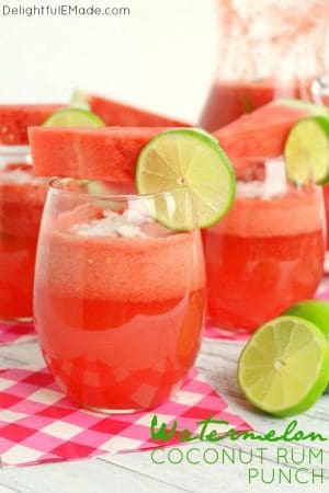 Watermelon Coconut Rum Punch by Delightful E Made