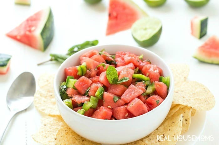 WATERMELON FRUIT SALSA is perfect for your next get together, no one will be able to stop munching on it! 