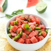 WATERMELON FRUIT SALSA is perfect for your next get together, no one will be able to stop munching on it!