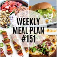 Summer is in full swing here and I'm loving the warmer weather! This week's meal plan recipes are great for grilling or lighter dinners during the week!