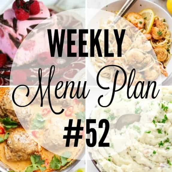 We’ve put together a WEEKLY MEAL PLAN to make your week a bit easier! We’ve got dinner planned so you don’t have to worry!