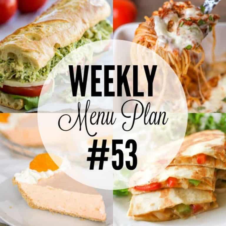 We’ve put together a WEEKLY MEAL PLAN to make your week a bit easier! We’ve got dinner planned so you don’t have to worry!