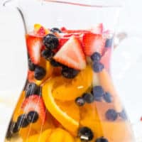 Pitcher of sangria with fruit