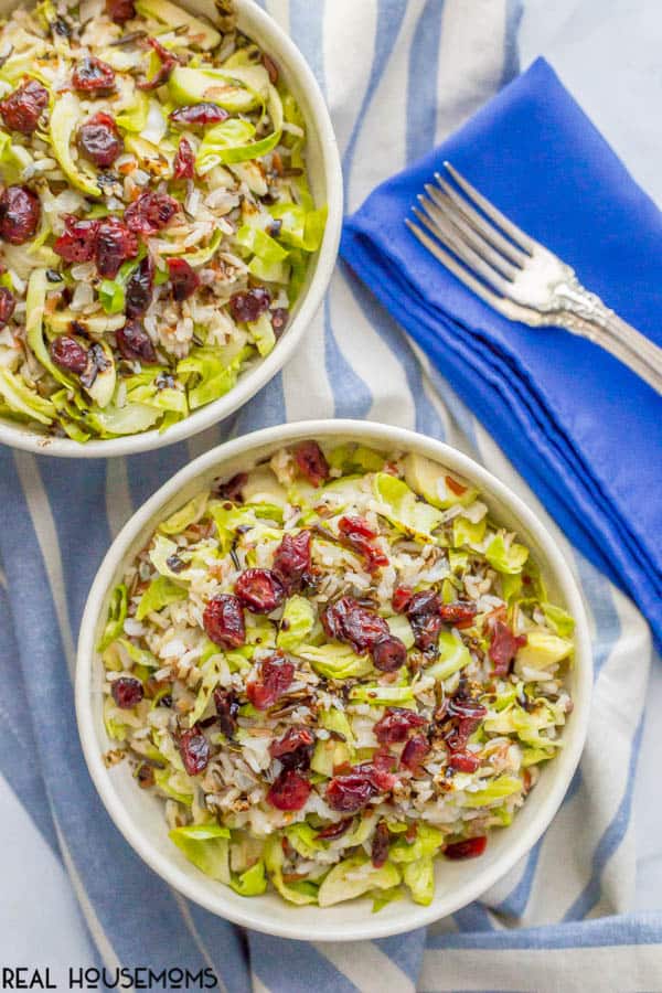 Wild rice and Brussels sprouts salad