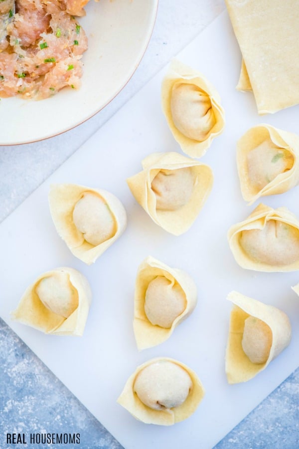 wontons after being stuffed and shaped