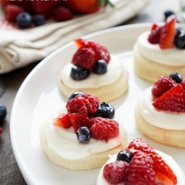 These BERRY SHORTCAKE COOKIES are everything you love about the classic summer dessert but in cookie form - no utensils required!