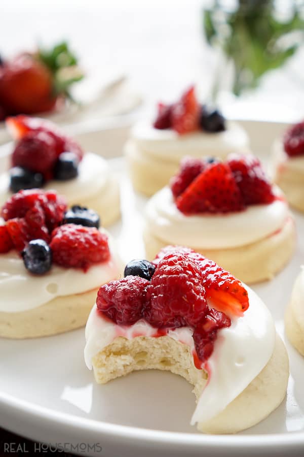 These BERRY SHORTCAKE COOKIES are everything you love about the classic summer dessert but in cookie form - no utensils required!