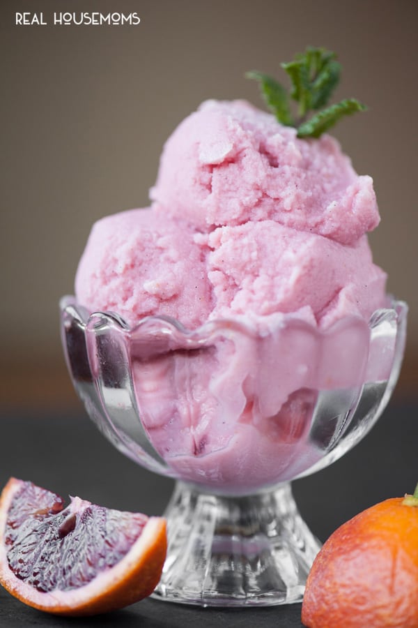 Four simple ingredients transform into this gorgeous, sweet, tangy and vibrant frozen dessert, creating a delicious BLOOD ORANGE BUTTERMILK SHERBET!