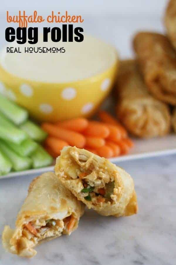 Enjoy all the classic flavors of your favorite buffalo chicken wings in these BUFFALO CHICKEN EGG ROLLS!