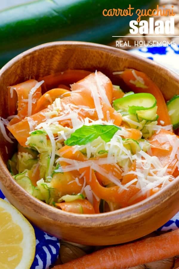 This CARROT ZUCCHINI SALAD is made with fresh ingredients and no mayonnaise so it's perfect for all your summer picnics or an easy dinner side dish!