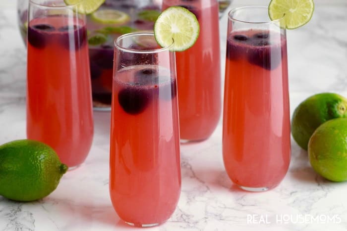 This CHERRY LIMEADE SANGRIA comes together FAST with just five ingredients!