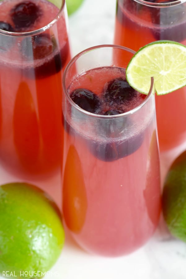 This Cherry Limeade Sangria comes together FAST with just five ingredients!