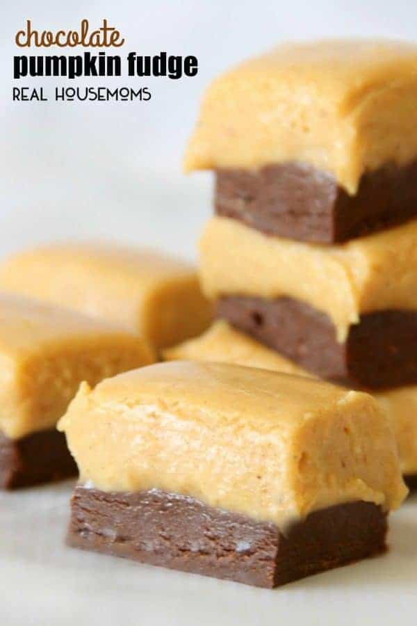 This CHOCOLATE PUMPKIN FUDGE combines two of your favorite fall flavors into one sinful bite!