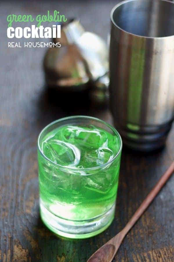 The GREEN GOBLIN COCKTAIL is a little fruity, a little tangy, and not at all scary!