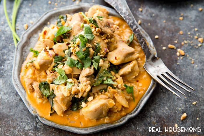 Red Curry Chicken served over rice