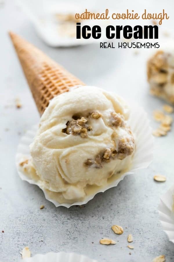Creamy no-churn OATMEAL COOKIE DOUGH ICE CREAM is the perfect sweet tooth fix for ice cream lovers! 