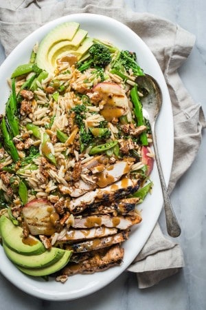 Orzo Salad with Balsamic Grilled Chicken | Foodness Gracious