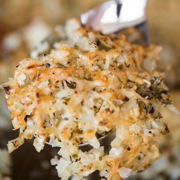Parmesan Roasted Cauliflower Rice is an easy and healthy low carb side dish. Perfect for keto diet.