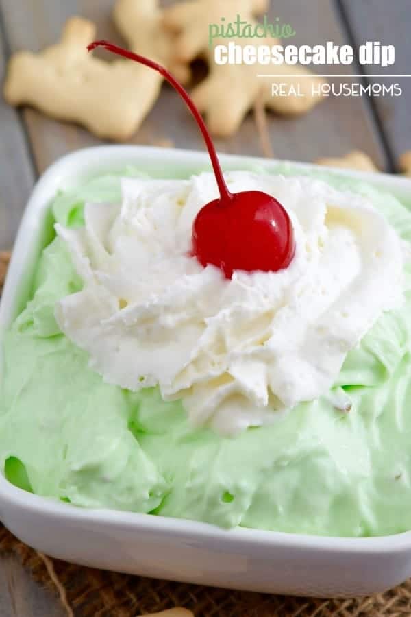 This Pistachio Cheesecake Dip is CRAZY easy with just THREE ingredients!